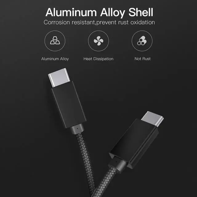 Alt view image 4 of 7 - 5A 100W Type-C Cable, 6.6ft USB Power Delivery (PD) Fast Charge USB C 3.1 Gen2, 10Gbps Data  Compatible with PD Docking Stations, Hard Drives, MacBook Pro, Air, iPad Pro, PixelBook, 4K/5K Displays