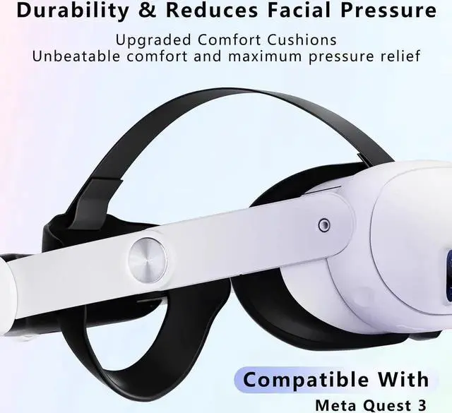 Alt view image 2 of 7 - Head Strap for Meta Quest 3, Comfort Adjustable Elite Strap Replacement for O-culus Quest 3 Reduce Pressure, Soft Cushion VR Headset Accessories For Longer immersion in Virtual Reality Video Games