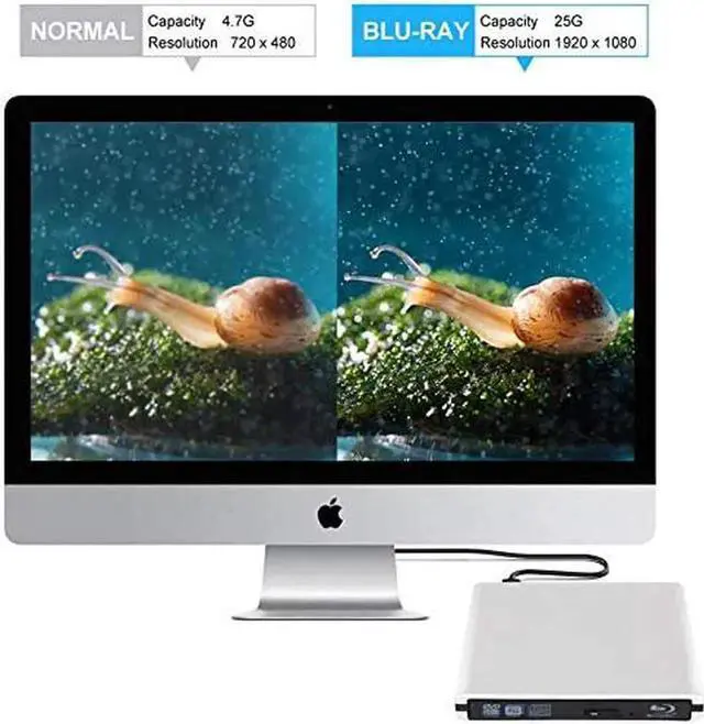 Alt view image 5 of 7 - WISDUM External Blu Ray DVD Drive Burner 3D, Portable USB 3.0 Bluray Disc Burner Player Reader Writer BD DVD CD RW ROM Player for Mac OS, Linux, Windows XP/Vista/7/8/10, PC, Aluminum SIlver