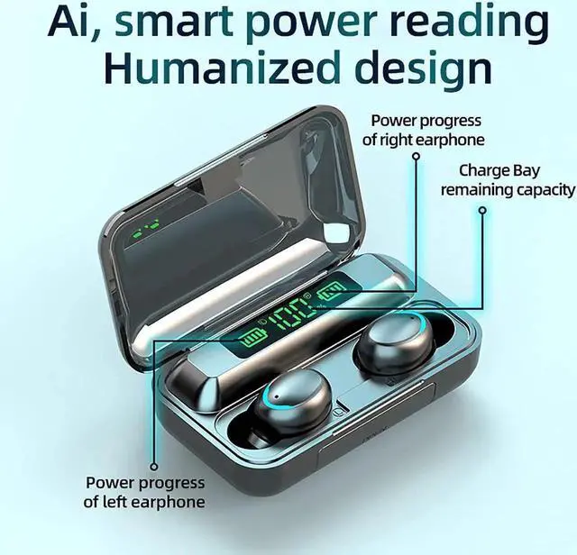 Alt view image 3 of 7 - WISDUM Ture Wireless Earbuds Headphones, Bluetooth 5.0 Wireless Earphones Touch Control, IPX7 Waterproof TWS Stereo in Ear Built in Mic Headset, Noise Canceling Deep Bass Earbuds for Sport, Work, Home