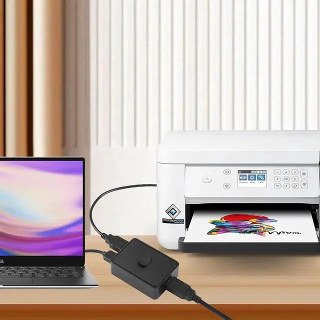 Alt view image 6 of 7 - WISDUM USB3.0 Switch Selector, USB KVM Switcher Adapter, Bi-Directional USB Sharing Switch 2 in 1 Out/ 1 in 2 Out, 2 Port USB Switcher 2 Computers Share Keyboard Mouse Scanner Printer