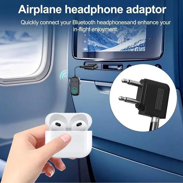 Alt view image 3 of 7 - WISDUM Bluetooth Transmitter Receiver, Wireless Car/Airplane Bluetooth 5.3 Adapter, Compatible with 2 AirPods or Wireless Headphones, Adapter for TV, Airplane, Headphone, Air-pods, Speaker, Car