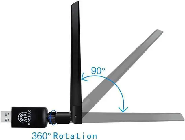 Alt view image 2 of 6 - USB WiFi Adapter 1200Mbps, USB Wireless Network Adapter WiFi Card/Dongle/Antenna, 5GHz Wireless Adapter for Desktop/PC/Laptop,Support Win10/8/7/XP/Vista Mac OS