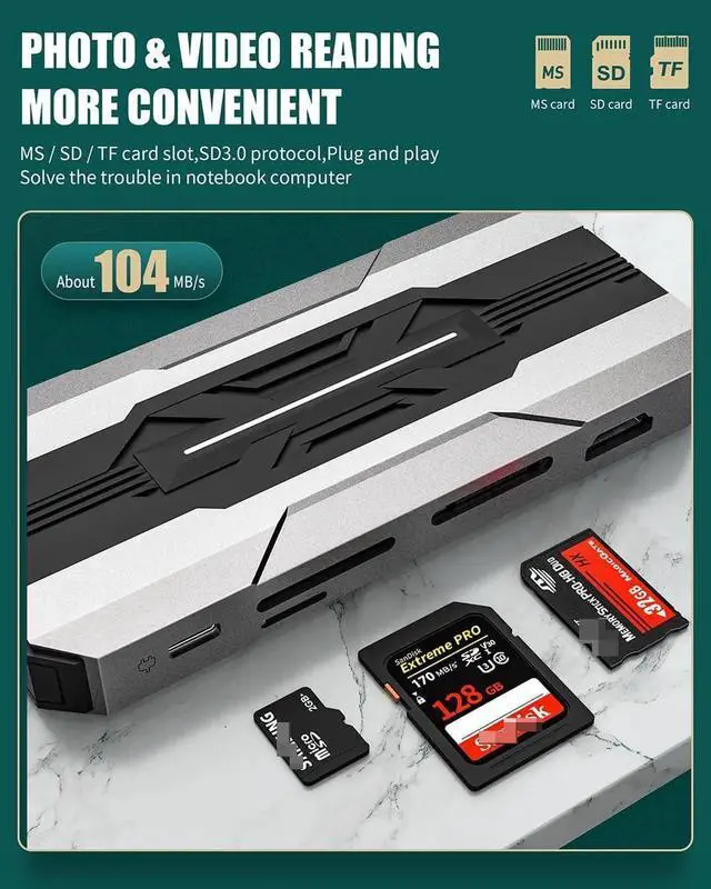 Alt view image 3 of 7 - USB C Hub Laptop Type-C Docking Station, 13 in 1 USB C Hub Multiport Adapter Dongle with 4K HDMI, VGA, 100W PD Charging, Ethernet, SD/TF, 2*USB 3.0&USB 2.0, 1*USB C, Mic/Audio for Laptop Mac-book