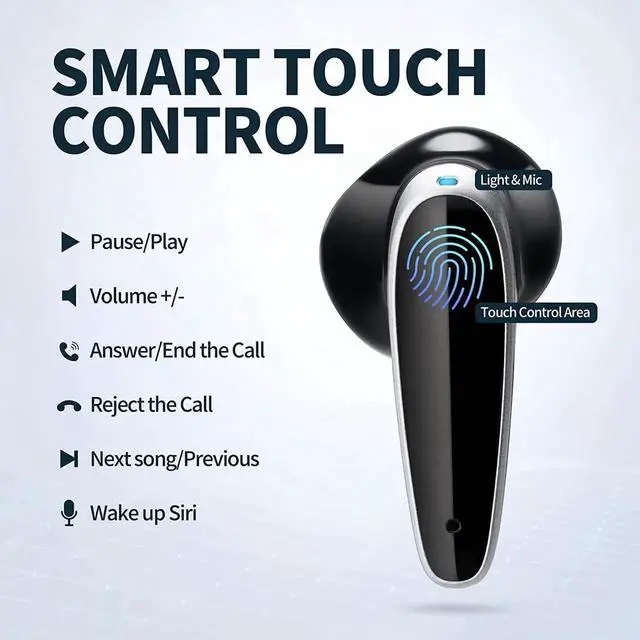 Alt view image 5 of 7 - Ture Wireless Earbuds, Wireless Earphones Bluetooth 5.1 In-Ear Headphones with ENC 4 Mic Noise Canceling, 40H Playtime, Mini Charging Case, Waterproof HiFi Stereo Sport Wireless Headphones