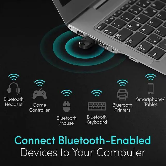 Alt view image 4 of 7 - WISDUM  Bluetooth 5.1 Adapter for PC, Wireless USB Bluetooth Dongle 5.1 EDR, for Desktop, Laptop, Mouse, Keyboard, Printers, Speakers, Headphones, Supports Windows 11/10/8.1/8/7/XP (Black)