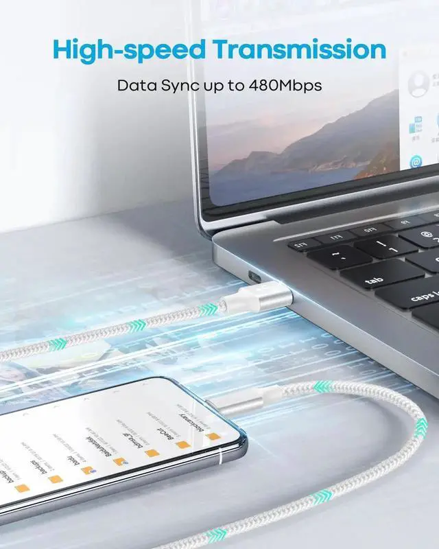 Alt view image 3 of 7 - WISDUM USB C Cable 5-Pack 3ft/3ft/6ft/6ft/10ft, USB A to USB C Charger Cable Fast Charging Cord Braided Cable for i-Phone 15 Pro Max Plus, for Sam-s-ung Galaxy S20 S10 Note 10 9, Pixel, Mo-to, L-G