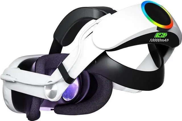Main image of WISDUM VR Head Strap Compatible with Me-ta Quest 3, RGB Light Elite Strap with 10000mAh Battery for O-culus/Me-ta Quest 3 Accessories, Extend Playtime & Enhanced Support for Quest 3
