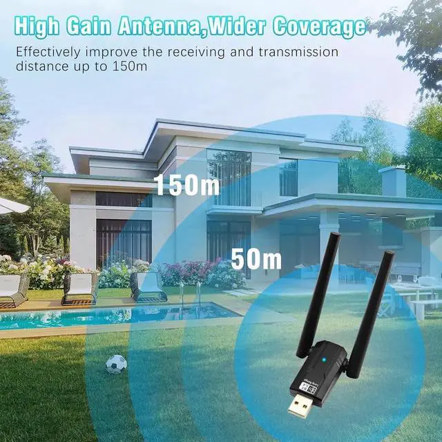 Alt view image 5 of 7 - WISDUM  Bluetooth 5.4 USB Adapter for PC, 492FT/150M Long Distance USB Bluetooth Dongle, Bluetooth Adapter 5.4 for Desktop, Laptop, PC, Headset, Keyboard, Mouse, Compatible with Windows 11/10/8.1/7