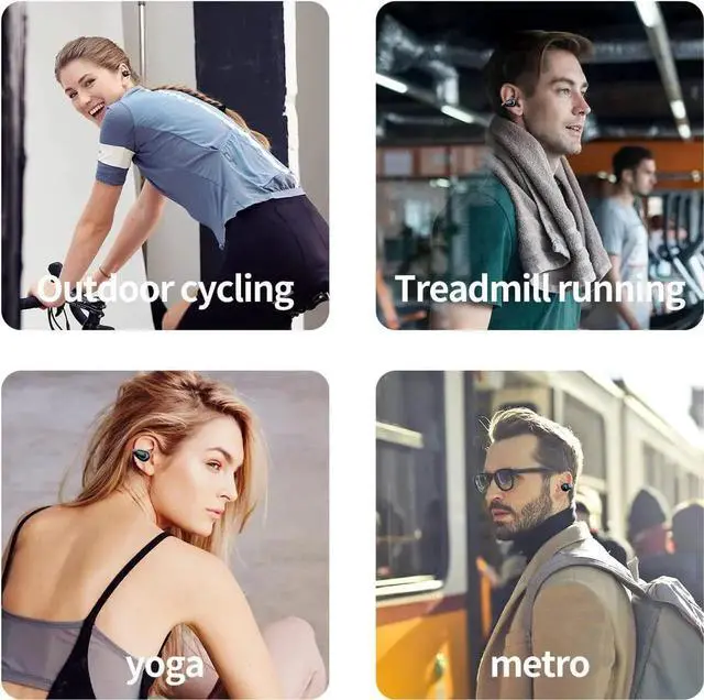 Alt view image 7 of 7 - WISDUM  Clip-On Wireless Earbuds Bone Conduction, Wireless Bluetooth V5.3 Open Ear Headphones, 80 Hours Playtime with Charging Case, IPX4 Waterproof Earphones Sport Cycling Running Work Earbud Hooks