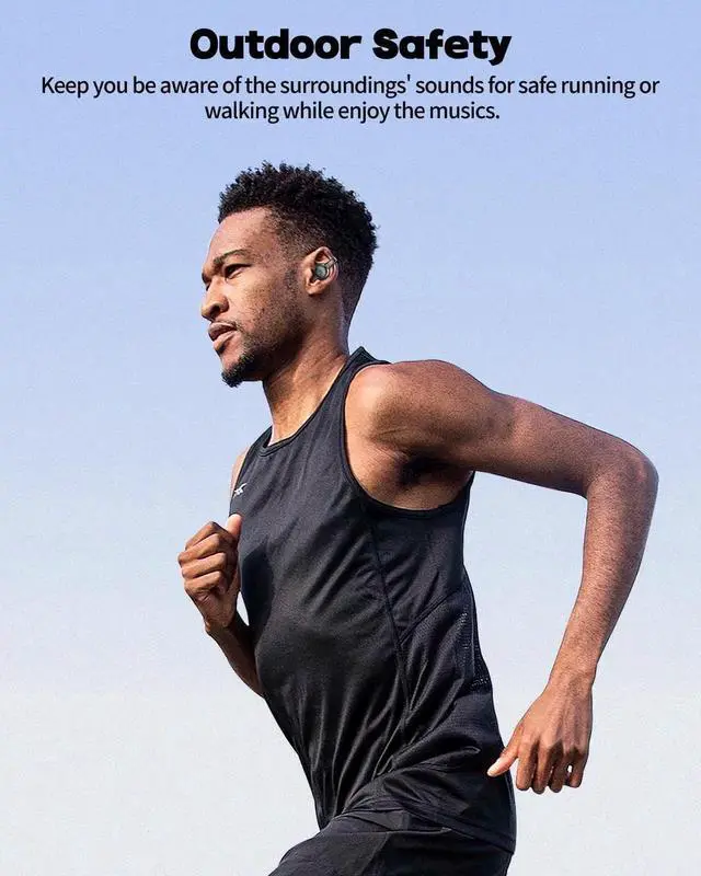 Alt view image 7 of 7 - WISDUM Ear Clip Earbuds, Bluetooth 5.3 Wireless Bluetooth Headphones with 4 HD Mic and 42 Hours Reproduction Dual LED Display Charging Case, IPX7 Waterproof Sports Wireless Earbuds