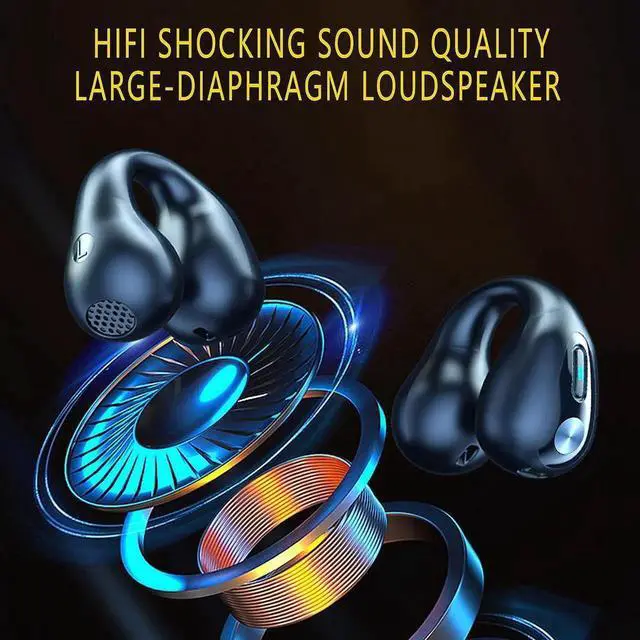 Alt view image 5 of 7 - WISDUM True Wireless Earbuds, Ear Clip Headphones, Bluetooth 5.3 Open Ear Sport Earbuds for Smartphones,Air Conduction Headphones, Wireless Headset for Cycling,Running Workout, Running, Driving