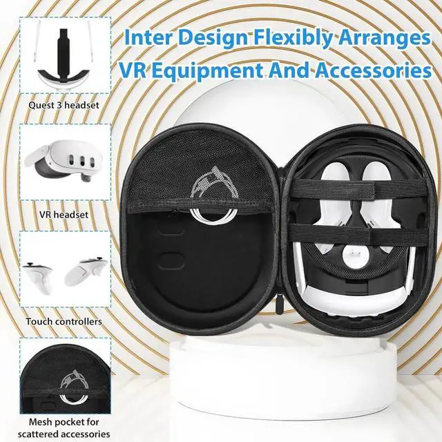 Alt view image 5 of 7 - Hard Carrying Case Compatible with Me-ta/O-culus Quest 3, for Quest 3 Carry Case Suitable for Travel and Home Storage, Portable Protection Accessories for Quest 3