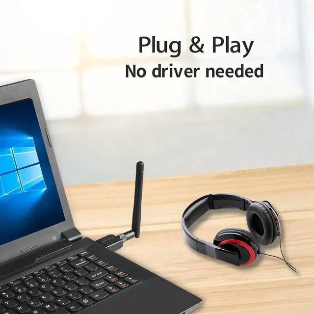 Alt view image 4 of 7 - USB Bluetooth 5.3 Adapter for Desktop PC, Plug&Play Long Range 328FT/100M Class 1 EDR Bluetooth Dongle Receiver for Laptop Computer Connect Speaker Keyboard Headphones Support Windows 11/10/8.1