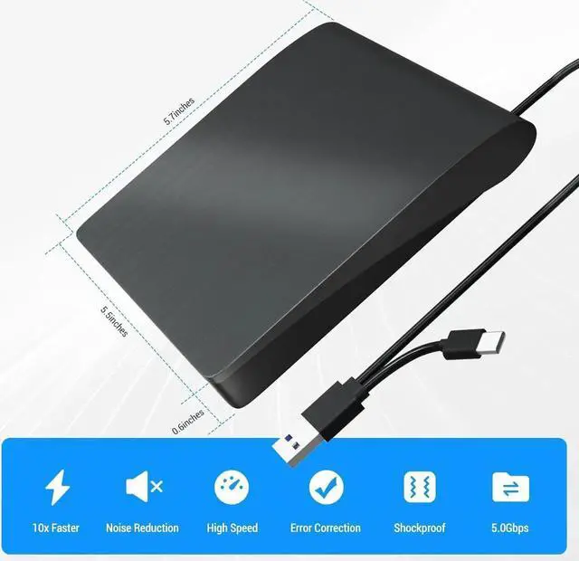 Alt view image 7 of 7 - WISDUM  External Bluray DVD Drive,USB 3.0 and Type-C Portable 3D Blu-ray DVD Writer Burner, Slim Optical Blu Ray CD DVD Drive Writer Suitable for Windows XP/7/8/10/11 MacOS for PC,Laptop,Desktop, Mac