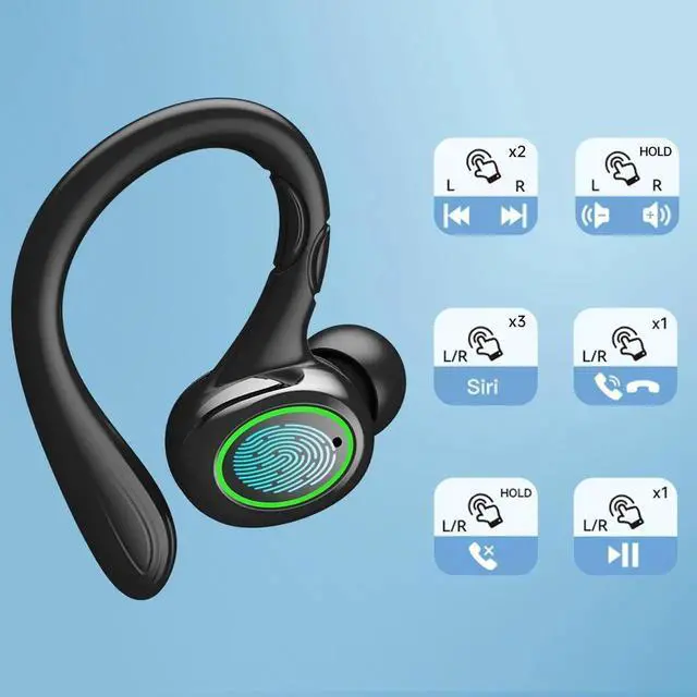 Alt view image 6 of 7 - True Wireless Earbuds, 60H Playback Bluetooth 5.3 Headphones, Noise Cancelling Wireless Headphones with LED Battery Display, 4 Mics Clear Call, IPX7 Waterproof Bluetooth Earbuds for Workout Sports