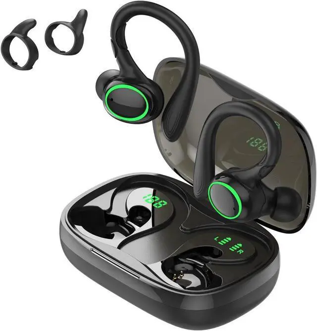 Alt view image 7 of 7 - True Wireless Earbuds, 60H Playback Bluetooth 5.3 Headphones, Noise Cancelling Wireless Headphones with LED Battery Display, 4 Mics Clear Call, IPX7 Waterproof Bluetooth Earbuds for Workout Sports