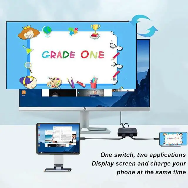 Alt view image 6 of 7 - USB C Switch Selector, [2 In 1 Out / 1 in 2 Out] Bi-Directional USB C Switcher Splitter, 8K@60Hz USB 3.1 Gen2 10Gbps Data Transfer Type C Switch for Computers, Support PD100W with Power Indicator