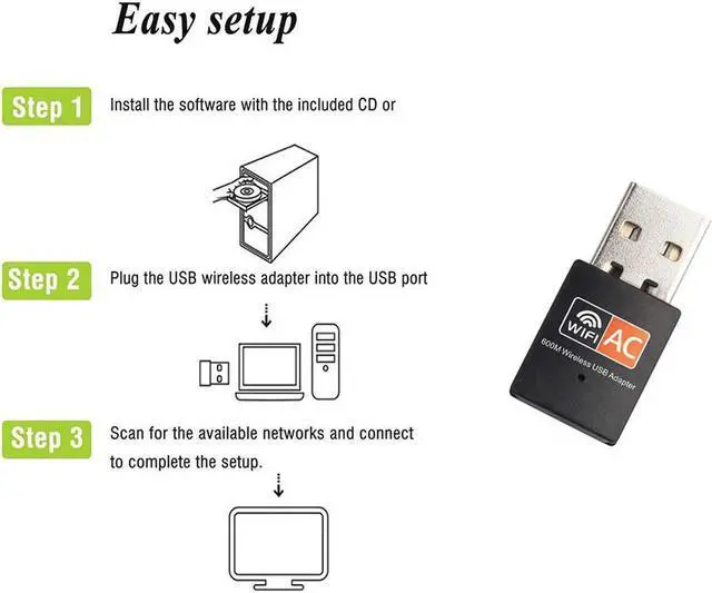 Alt view image 6 of 7 - WISDUM USB Wireless Adapter AC600Mbps Realtek RTL8811CU Chipset Mini Type Dual Band 11AC WiFi Dongle IEEE 802.11ac 600Mbps for Laptop Desktop IPTV USB 3.0 Network Adapter Support Windows 10 Mac Linux
