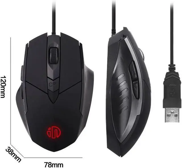 Alt view image 7 of 7 - WISDUM Wired Gaming Mouse, 6 Button Ergonomic Wired USB Computer Mouse Gamer Mice Silent Mause 4000DPI Optical Mouse for PC Laptop Computer