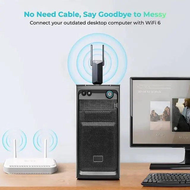 Alt view image 2 of 7 - USB WiFi 6 WiFi Adapter, AX1800 USB 3.0 Dual Band (5G & 2.4G) WiFi Dongle USB Wireless Adapter with 1800Mbps, 802.11AC Wireless Network Dongle High Gain Antennas for Win 10/11 Only