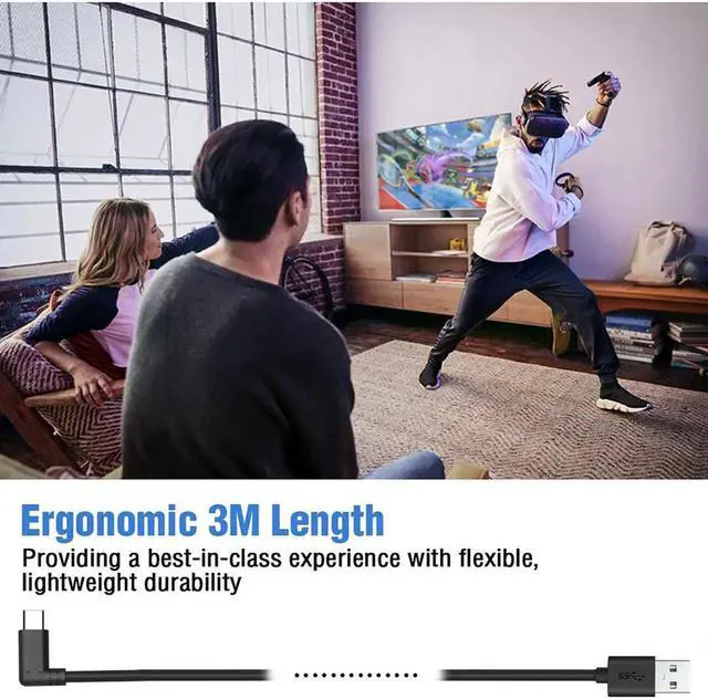 Alt view image 4 of 7 - for Oculus Quest Link Cable 10ft, USB 3.0 USB A to USB C Cable Quest Link Cable High Speed Data Transfer & Fast Charging Cable Compatible for Oculus Quest Headset and Gaming PC and All Type C Devices