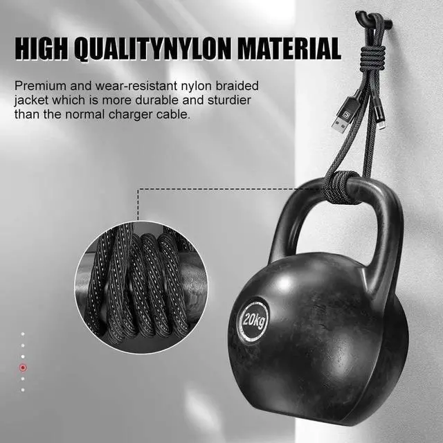 Alt view image 7 of 7 - 6.6FT / 2M Magnetic Charging Cable, 2 Pack Nylon Braided USB 3.A Fast Charging Cord with LED Light, Universal 3 in 1 Magnet Phone Charger Compatible with Micro USB, Type C Devices -6.6ft