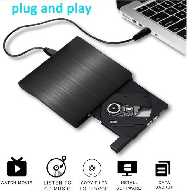 Alt view image 2 of 7 - External DVD CD Drive Burner, USB 3.0 Portable CD Player RW Writer Reader, Pop-up External ODD&HDD Optical Drive for Windows XP/2003/ Win 10/ Win 8/ Win 7/ Vista/Linux/Mac OS X system