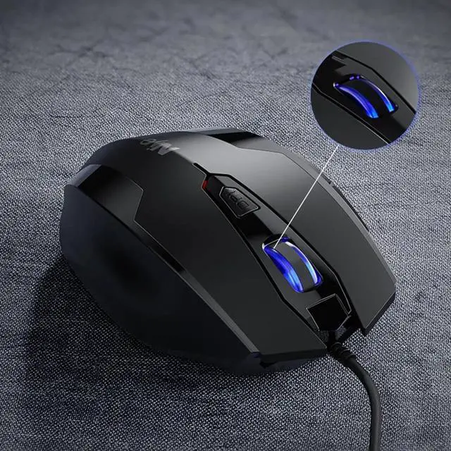 Alt view image 6 of 7 - Ergonomic Gaming Mouse 2400DPI Wired Optical Maus for Computer PC Laptop Accessories Not Bluetooth Mouses Gamer 6 Keys Mice (Black)