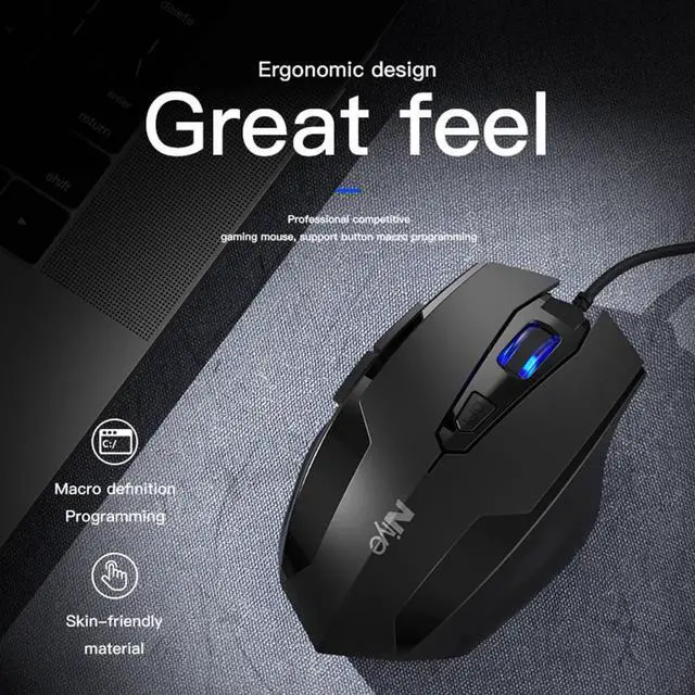 Alt view image 3 of 7 - Ergonomic Gaming Mouse 2400DPI Wired Optical Maus for Computer PC Laptop Accessories Not Bluetooth Mouses Gamer 6 Keys Mice (Black)
