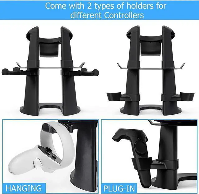 Alt view image 7 of 7 - WISDUM VR Stand, Headset Display Holder and Controller Holder Mount Station for Oculus Quest/Quest 2/Rift/Rift S/GO/HTC Vive/Vive Pro/Valve Index VR Headset and Touch Controllers