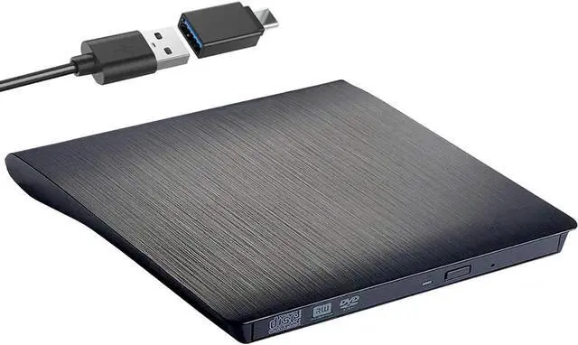 Main image of External DVD CD Drive, USB 3.0 / USB Type C Ultra Slim Drives CD DVD RW Player/DVD CD ROM Drive/Writer/Rewriter/USB CD DVD Burner Compatible with Mac MacBook Pro, Laptops Desktops