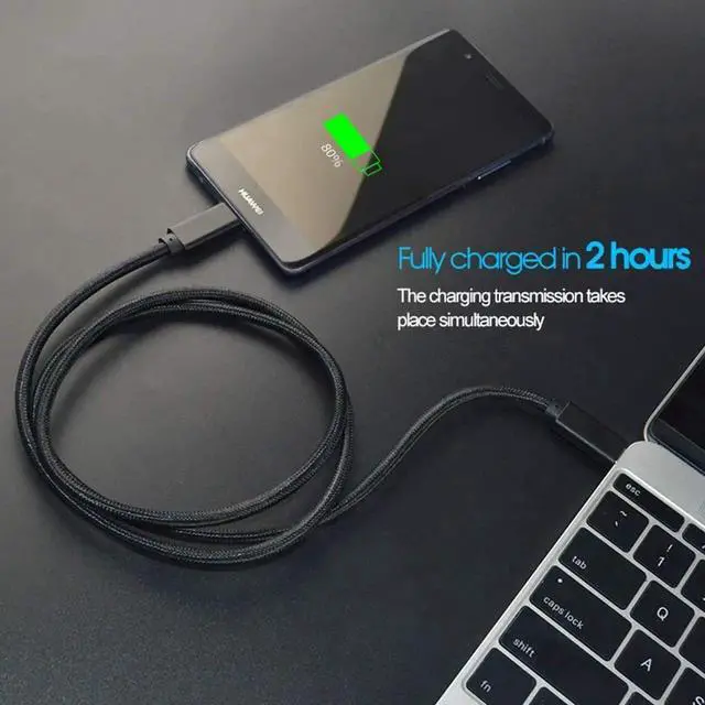 Alt view image 6 of 7 - 6.6FT USB C to USB C Power Delivery Fast Charging Cable 100W 20V/5A 10Gbps Data Transmision Speed, E-Marker IC, 4K Video/Audio Compatible with All Type-C Laptop Tablet Phone Nintendo Switch and More