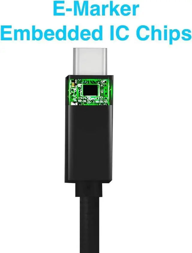 Alt view image 2 of 7 - 6.6FT USB C to USB C Power Delivery Fast Charging Cable 100W 20V/5A 10Gbps Data Transmision Speed, E-Marker IC, 4K Video/Audio Compatible with All Type-C Laptop Tablet Phone Nintendo Switch and More