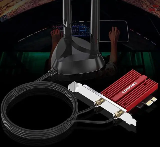 Alt view image 7 of 7 - Dual band 3000Mbps Wifi 6 AX200NGW PCI-E 1X Wireless Adapter 2.4G/5Ghz 802.11ac/ax Bluetooth 5.0 For Win10 AX200 WiFi Network Card