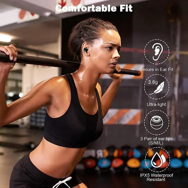 Alt view image 6 of 7 - Wireless Earbuds, Bluetooth 5.2 in-Ear Headphones with 100H Playtime Charging Case, IPX5 Waterproof True Wireless Ear Buds, TWS Stereo Sports Earphones with Built-in Mic Compatible with iPhone/Android