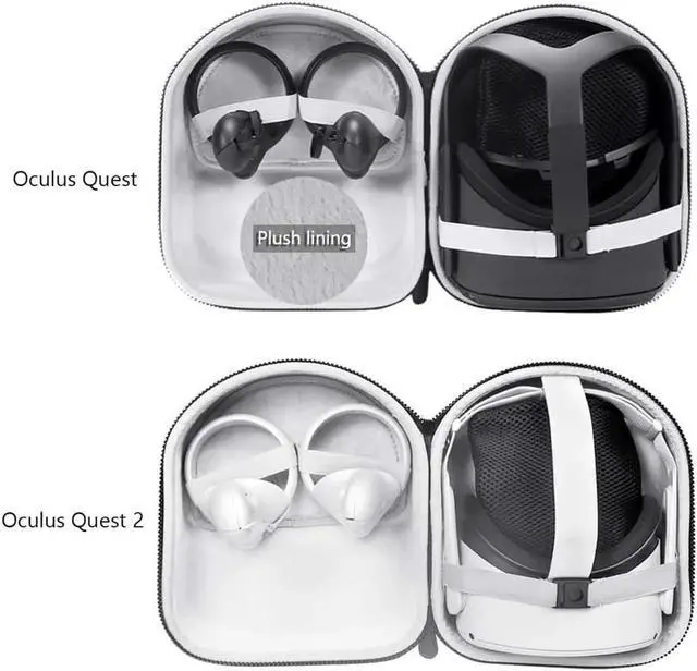 Alt view image 2 of 7 - WISDUM Carry Case for Oculus Quest 2/Oculus Quest All-in-one VR Gaming Headset Travel Case Protective Bag High Capacity Storage Cover for Gaming Touch Controllers, Charge Cable and Adapter (Black)