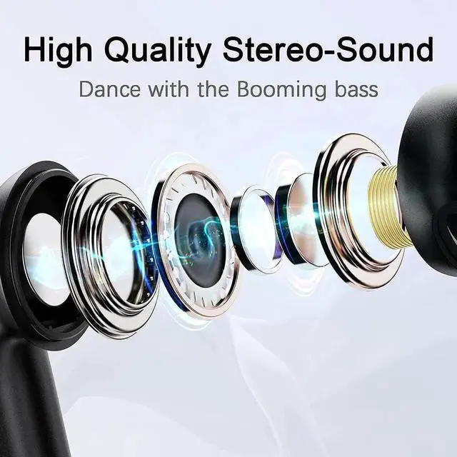 Alt view image 3 of 7 - Ture Wireless Earbuds, Bluetooth 5.1 Earbuds in-Ear Stereo Mini Earphone, Bluetooth Headphones with Mic for Clear Calls, 6H Single Play Time, IP7 Waterproof Wireless Earphones with USB-C Charging Case