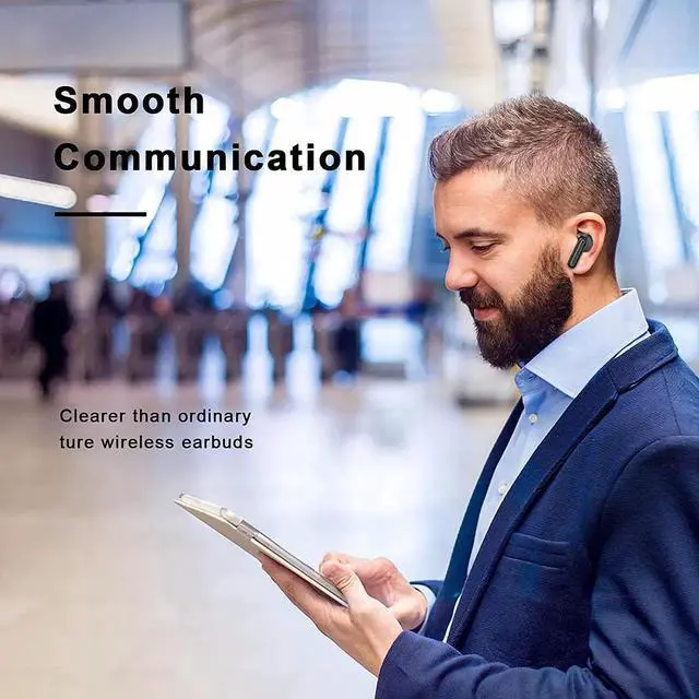 Alt view image 5 of 7 - Ture Wireless Earbuds, Bluetooth 5.1 Earbuds in-Ear Stereo Mini Earphone, Bluetooth Headphones with Mic for Clear Calls, 6H Single Play Time, IP7 Waterproof Wireless Earphones with USB-C Charging Case