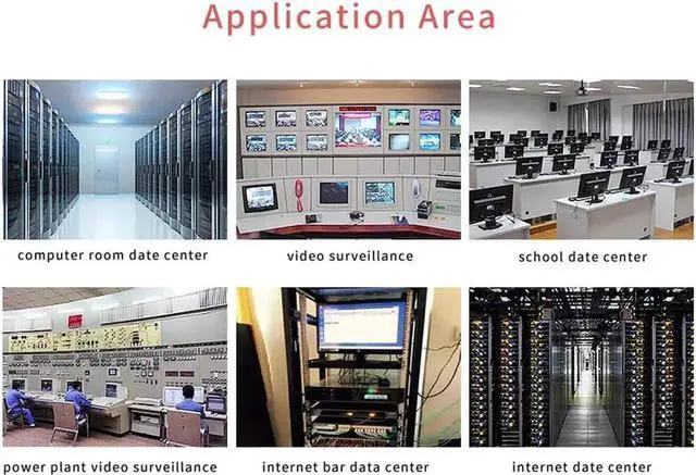 Alt view image 6 of 7 - VGA KVM Switch 8 Port 8 in 2 Out Switcher 8x2 VGA Switch Supports Wireless Keyboard and Mouse Audio USB 2.0 Devices Sharing 8 Computers with Remote Control
