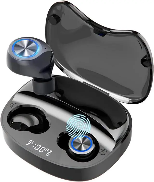 Main image of True Wireless Earbuds with Charging Case, IHDAPP Hi-fi Stereo TWS Wireless Earphone with Bluetooth Microphone, Ipx7 Waterproof in Ear Headphones, BT Cordless Earpiece Black