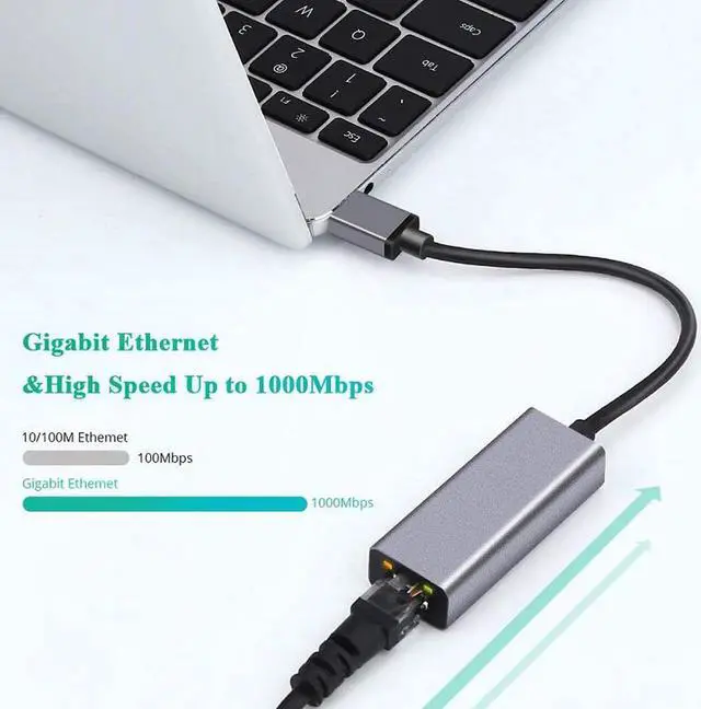 Alt view image 2 of 7 - WISDUM Network Adapter USB 3.0 to Ethernet RJ45 LAN Gigabit Adapter for 10/100/1000 Mbps USB Ethernet Adapter Compatible with Mac OS X, Linux, Chrome OS, Windows 10/8.1/8/7/XP/Vista