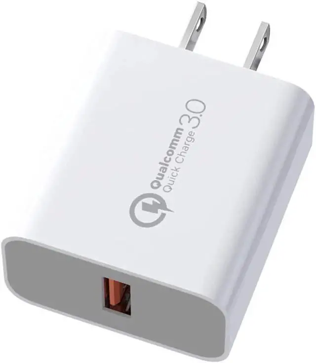 Main image of Quick Charge 3.0 18W USB Wall Charger, QC 3.0 Adapter Portable Travel for Wireless Charger, for iPhone Plug Fast AC Power Adapter Compatible Samsung, iPhone X/8/7, iPad, AirPods Pro More(White)
