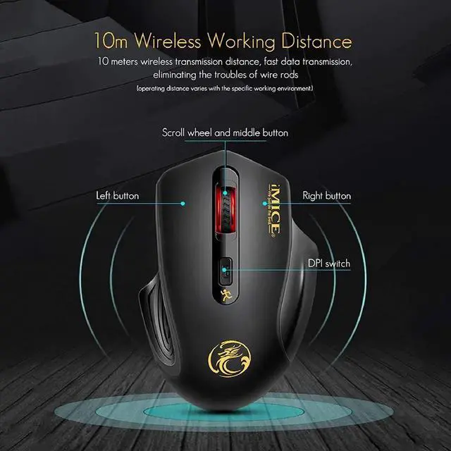 Alt view image 7 of 7 - Wireless Mouse, 2.4G USB Wireless Mice Ergonomic Optical Silent Mouse with Nano Receiver, Noiseless Click Cordless Mouse 3 Levels DPI Adjustable for Laptop,PC,Windows,Mac, Home&Office, Black