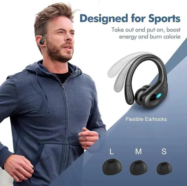 Alt view image 5 of 7 - WISDUM True Wireless Earbuds, Bluetooth Headphones 5.3 HiFi Stereo Ear Buds, 80H Bluetooth Earbuds with Dual LED Display Charging Case, IPX7 Waterproof In Ear Bluetooth Earphones for Android iOS,Black