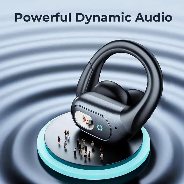 Alt view image 2 of 6 - WISDUM True Wireless Earbuds, Bluetooth 5.3 Sport Wireless Headphone with LED Charging Case, 90H Playback Sweatproof Over Ear Running Ear Buds with Earhooks Workout Bluetooth Earphones for iOS Android