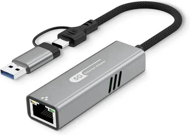 Main image of WISDUM USB to Ethernet Adapter 5Gbps, Aluminum Driver Free USB-C to RJ45 5000Mbps Gigabit Ethernet LAN Network Adapter for i-Phone 16, iPad, Galaxy S25,Switch,Laptop, PC, MacBook,Windows, MacOS, Linux