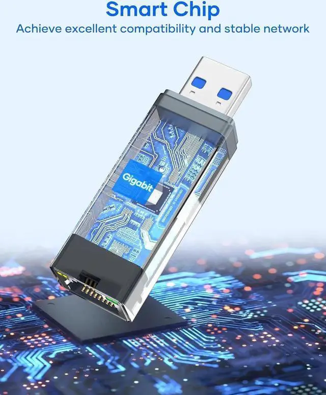 Alt view image 4 of 7 - WISDUM USB to Ethernet Adapter, USB 3.0 to 10/100/1000 Gigabit Wired LAN Network Adapter, RJ45 Internet Adapter Compatible with Mac-Book, Surface, Laptop PC with Windows 11/10/8.1/8/XP, macOS, Linux