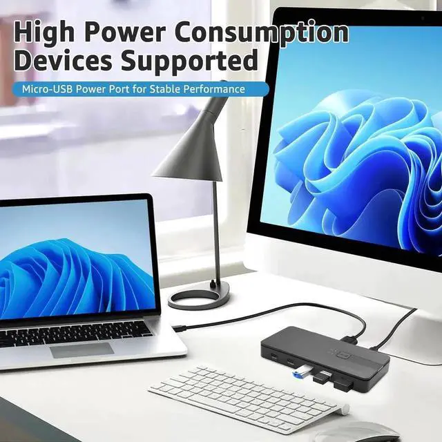 Alt view image 5 of 7 - WISDUM USB C Switch 2 Computers Share USB A & USB C Devices, 10Gbps USB 3.2 Switch Hub Selector for PC Laptop Keyboard Mouse Printer Scanner One Key Switch Compatible with Windows, Mac, Linux