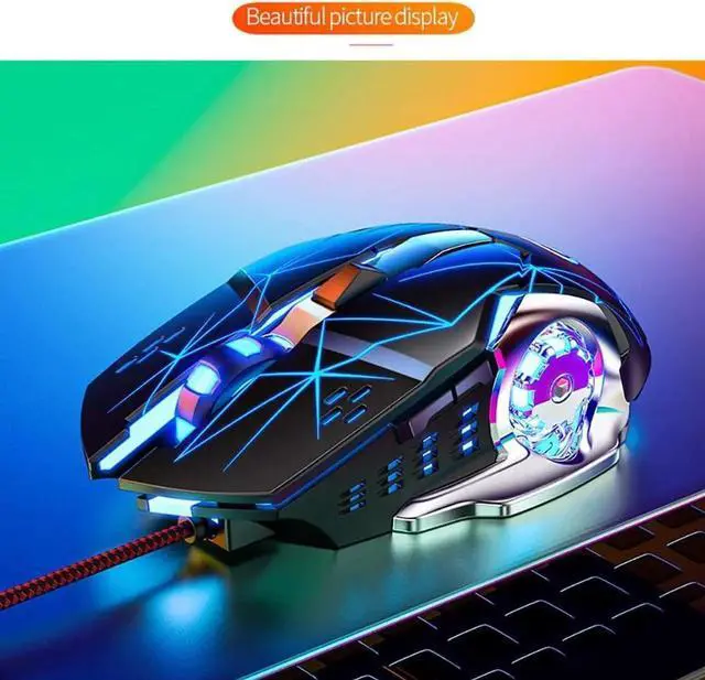 Alt view image 4 of 7 - WISDUM USB Wired Gaming Mouse, PC Gaming Mice 7 Color RGB LED Backlight Plug and Play Adjustable 3200 DPI, 6 Buttons Computer Peripheral Devices USB Mouse for Windows/PC/Mac/Laptop